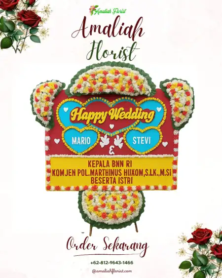 Papan Bunga Pernikahan Dinden